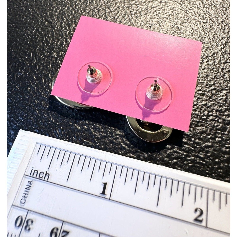 Lilly Pulitzer Gold Tone Signed Cheetah Leopard Stud Post Earrings NEW - Picture 5 of 6